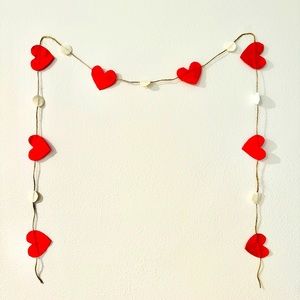 6Ft Handmade Hearts Garland